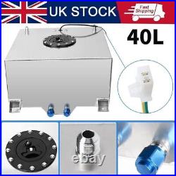 10 GAL 40 Litre Fuel Cell Tank withSensor+ Foam AN10 Fitting Polished Aluminium