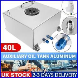 10 GAL 40 Litre Fuel Cell Tank withSensor+ Foam AN10 Fitting Polished Aluminium