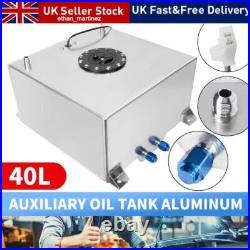 10 GAL 40 Litre Fuel Cell Tank withSensor+ Foam AN10 Fitting Polished Aluminium