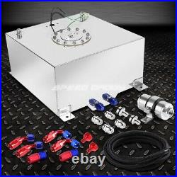 10 Gallon Aluminum Fuel Cell Tank+cap+feed Line Kit+30 Micron Gas Filter Silver