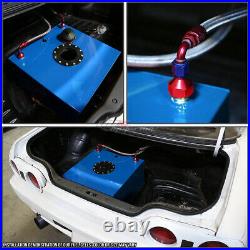 10 Gallon Blue Aluminum Fuel Cell Gas Tank+cap+level Sender+nylon Oil Feed Kit