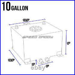 10 Gallon Red Aluminum Fuel Cell Gas Tank+cap+level Sender+nylon Fuel Line Kit