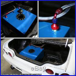 15.5 Gallon Blue Aluminum Fuel Cell Tank+cap+level Sender+steel Oil Feed Kit