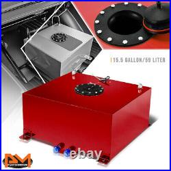 15.5 Gallon Lightweight Aluminum Red Fuel Cell/Gas Tank+Level Sender Black Cap