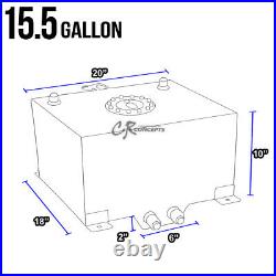 15.5 Gallon Lightweight Black Coat Aluminum Gas Fuel Cell Tank+level Sender+foam
