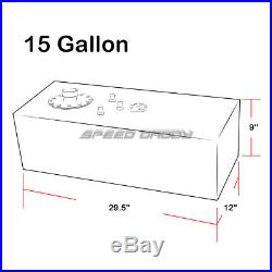 15 Gallon Top-feed Aluminum Fuel Cell Gas Tank+cap+level Sender+nylon Line Kit