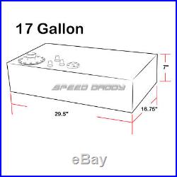 17 Gallon Top-feed Aluminum Fuel Cell Gas Tank+cap+level Sender+steel Line Kit