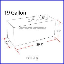 19 Gallon/72l Top-feed Black Aluminum Fuel Cell Gas Tank+cap+45° Fast Fill Neck