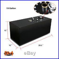 19 Gallon Top Feed Aluminum Fuel Cell/Gas Tank+Level Sender+Cap Black Coated