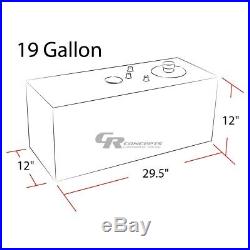 19 Gallon Top-feed Polished Aluminum Gas Fuel Cell Tank+cap+level Sender+foam
