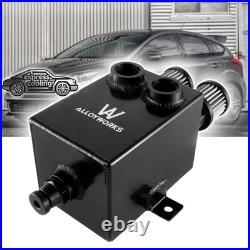 2.0L 2 x 12AN UK oil breather catch tank + filter & drain Aluminium black NEW