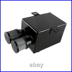 2.0L 2 x 12AN Universal oil breather catch tank + filter + drain Alu black