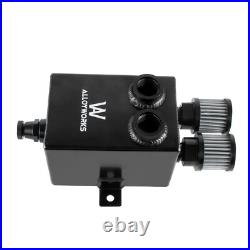 2.0L 2 x 12AN Universal oil breather catch tank + filter + drain Alu black