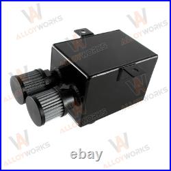 2.0L 2 x 12AN oil breather catch tank + filter&drain Alu black
