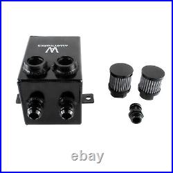 2.0L 2 x 12AN oil breather catch tank+ filter & drain Aluminium black