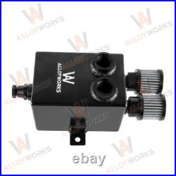 2.0L 2 x 12AN oil breather catch tank + filter&drain Aluminium black 2.0L 2 x 12AN oil breather catch tank + filter&drain Aluminium black