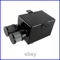 2.0L 2 x 12AN oil breather catch tank+ filter & drain Aluminium black