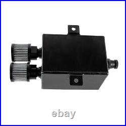 2.0L 2 x 12AN oil breather catch tank+ filter & drain Aluminium black