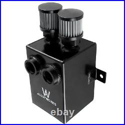 2.0L 2 x 12AN oil breather catch tank + filter&drain Aluminium black NEW UK