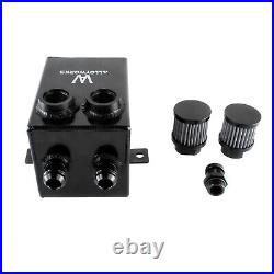 2.0L 2 x 12AN oil breather catch tank + filter&drain Aluminium black NEW UK