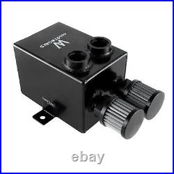 2.0L 2 x 12AN oil breather catch tank + filter&drain Aluminium black NEW UK