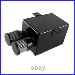 2.0L 2 x 12AN oil breather catch tank + filter&drain Aluminium black NEW UK