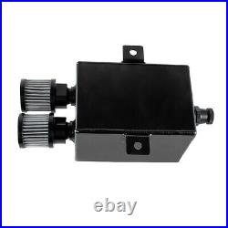 2.0L 2 x 12AN oil breather catch tank + filter&drain Aluminium black NEW UK