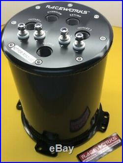 2.6 L Fuel surge tank for twin 40 mm pumps 8AN ports Aluminium billet ALY-083