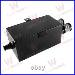 2.7L 12AN Slim oil breather catch Aluminium tank can + filter + Black drain