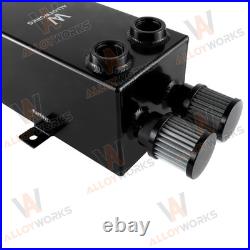 2.7L 12AN Slim oil breather catch Aluminium tank can + filter + Black drain