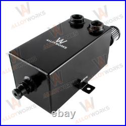 2.7L 12AN Slim oil breather catch Aluminium tank can + filter + Black drain