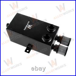2.7L 12AN Slim oil breather catch Aluminium tank can + filter + Black drain