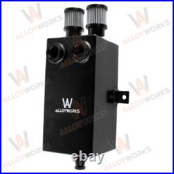 2.7L 12AN Slim oil breather catch Aluminium tank can + filter + Black drain NEW