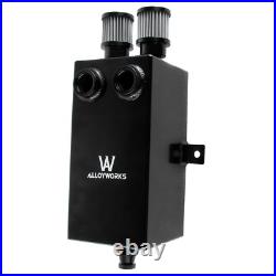 2.7L Aluminium Black 12AN Slim Oil Breather Catch Tank Can + Filter + Drain 2.7L Aluminium Black 12AN Slim Oil Breather Catch Tank Can + Filter + Drain