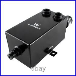 2.7L Aluminium Black 12AN Slim Oil Breather Catch Tank Can + Filter + Drain
