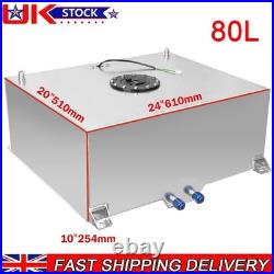 20 GAL 80 Litre Fuel Cell Tank withSensor+ Foam AN10 Fitting Polished Aluminium