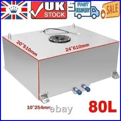 20 GAL 80 Litre Fuel Cell Tank withSensor+ Foam AN10 Fitting Polished Aluminium