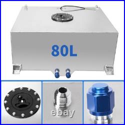 20 GAL 80 Litre Fuel Cell Tank withSensor+ Foam AN10 Fitting Polished Aluminium