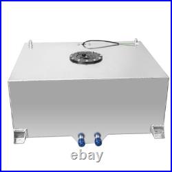 20 GAL 80 Litre Fuel Cell Tank withSensor+ Foam AN10 Fitting Polished Aluminium