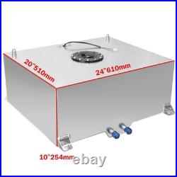 20 GAL 80 Litre Fuel Cell Tank withSensor+ Foam AN10 Fitting Polished Aluminium