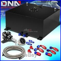 20 Gallon Aluminum Fuel Cell Tank+cap+oil Feed Line+11 Pressure Regulator Black