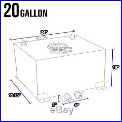 20 Gallon Aluminum Fuel Cell Tank+cap+oil Feed Line+30 Micron Inline Filter Gold