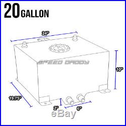 20 Gallon Blue Coated Aluminum Racing/drifting Fuel Cell Gas Tank+level Sender