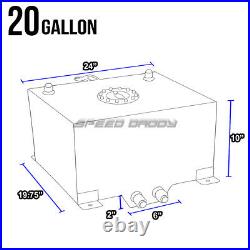 20 Gallon Red Aluminum Fuel Cell Gas Tank+cap+level Sender+nylon Fuel Line Kit