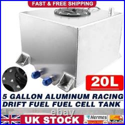 20L/5 Gallon Aluminum Racing Drift Fuel Fuel Cell Tank 20L + Cap Foam Outside UK