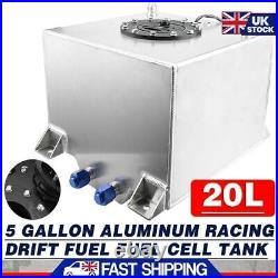 20L/5 Gallon Aluminum Racing Drift Fuel Fuel Cell Tank 20L + Cap Foam Outside UK