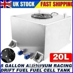 20L/5 Gallon Aluminum Racing Drift Fuel Fuel Cell Tank 20L + Cap Outside NEW