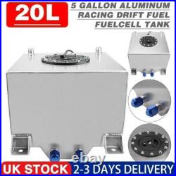 20L/5 Gallon Aluminum Racing Drift Fuel Fuel Cell Tank 20L + Cap Outside UK