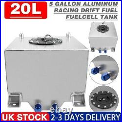 20L/5 Gallon Aluminum Racing Drift Fuel Fuel Cell Tank 20L + Cap Outside UK