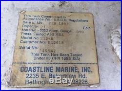 212-B 21 Gallon, Bellow Deck Aluminum Fuel Tank, Coast Line Marine